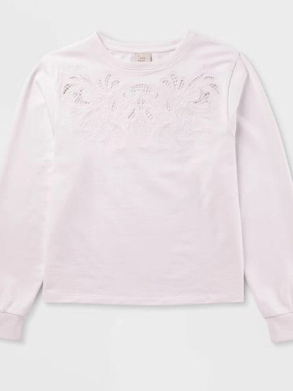 NWT a new day Women's Eyelet Accented Sweatshirt Size M - Picture 4 of 5
